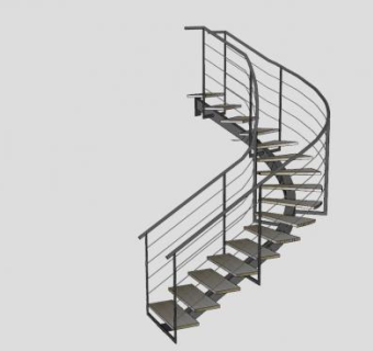 骨架木板楼梯SU模型下载_sketchup草图大师SKP模型