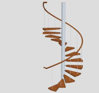 旋转踏板楼梯SU模型下载_sketchup草图大师SKP模型