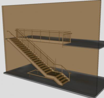 钢索金属楼梯SU模型下载_sketchup草图大师SKP模型