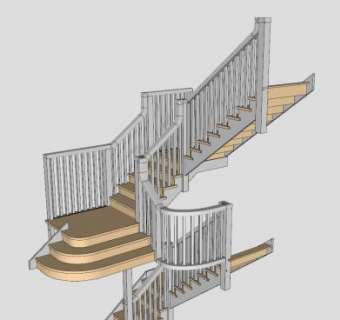 欧式扶梯SU模型下载_sketchup草图大师SKP模型