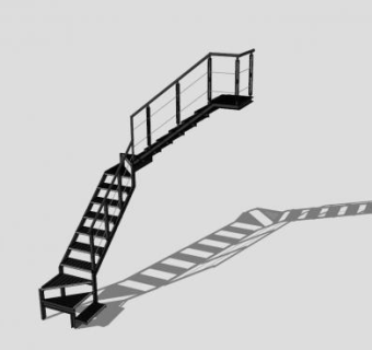 镂空踏板楼梯SU模型下载_sketchup草图大师SKP模型