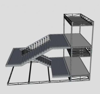 体育场主楼梯架SU模型下载_sketchup草图大师SKP模型