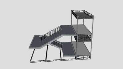 体育场主楼梯架SU模型下载_sketchup草图大师SKP模型