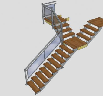 分合式楼梯SU模型下载_sketchup草图大师SKP模型
