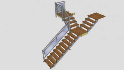 分合式楼梯SU模型下载_sketchup草图大师SKP模型