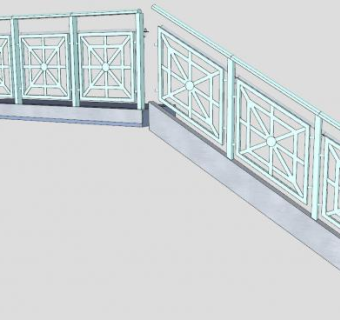 中式传统楼梯护栏SU模型下载_sketchup草图大师SKP模型