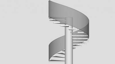 玻璃螺旋式楼梯SU模型下载_sketchup草图大师SKP模型