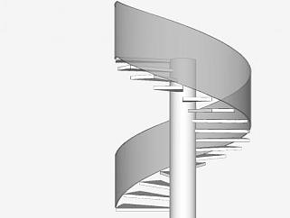 玻璃螺旋式楼梯SU模型下载_sketchup草图大师SKP模型