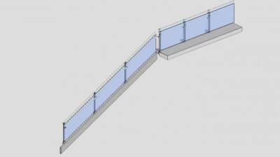 玻璃钢制楼梯扶手SU模型下载_sketchup草图大师SKP模型