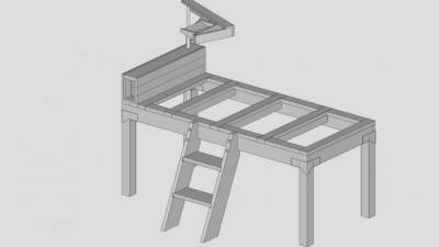 床梯SU模型下载_sketchup草图大师SKP模型