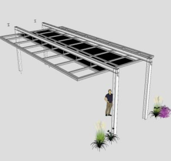 花园遮阳棚SU模型下载_sketchup草图大师SKP模型