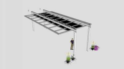 花园遮阳棚SU模型下载_sketchup草图大师SKP模型