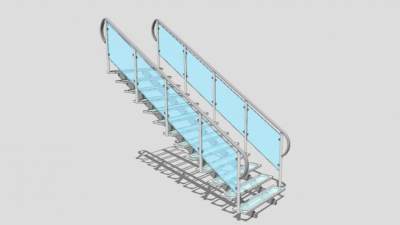现代化玻璃楼梯SU模型下载_sketchup草图大师SKP模型