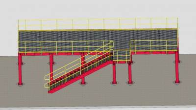 户外钢楼梯SU模型下载_sketchup草图大师SKP模型