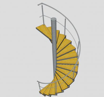 中柱旋转楼梯SU模型下载_sketchup草图大师SKP模型