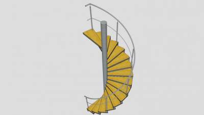 中柱旋转楼梯SU模型下载_sketchup草图大师SKP模型