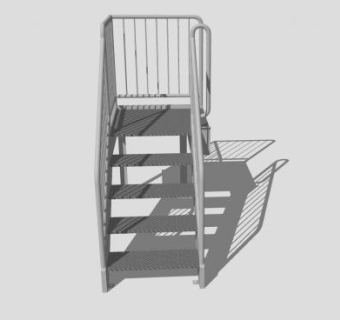 金属护栏楼梯SU模型下载_sketchup草图大师SKP模型