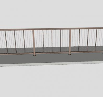 铝栏杆护栏SU模型下载_sketchup草图大师SKP模型