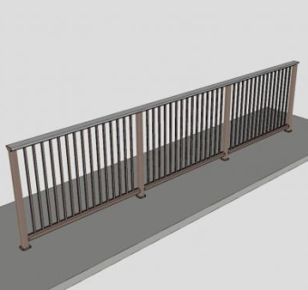 金属道路护栏SU模型下载_sketchup草图大师SKP模型