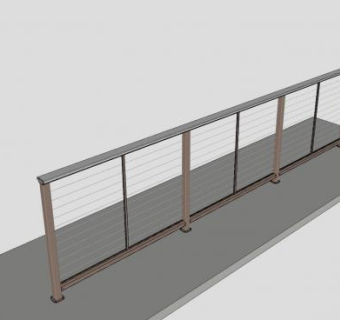 铝制围栏SU模型下载_sketchup草图大师SKP模型