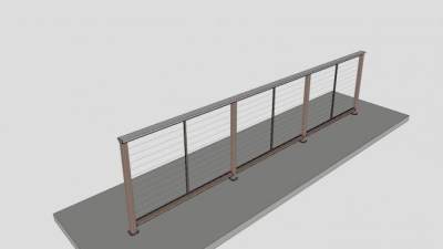 铝制围栏SU模型下载_sketchup草图大师SKP模型