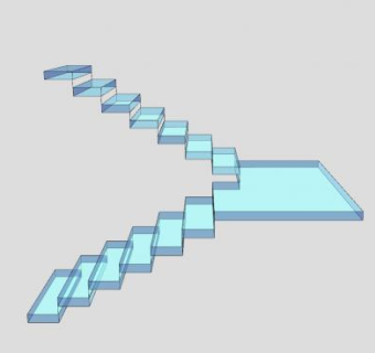 玻璃踏板楼梯SU模型下载_sketchup草图大师SKP模型