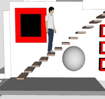 现代踏板楼梯SU模型下载_sketchup草图大师SKP模型