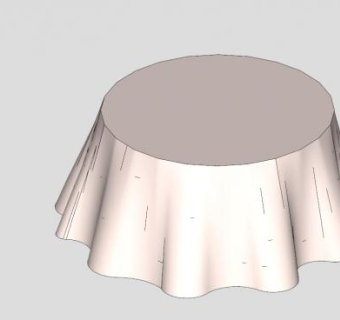 现代粉色桌台布SU模型下载_sketchup草图大师SKP模型