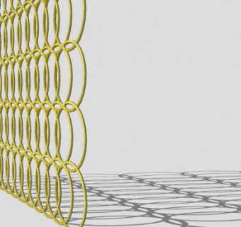 现代叠式圆圈护栏SU模型下载_sketchup草图大师SKP模型