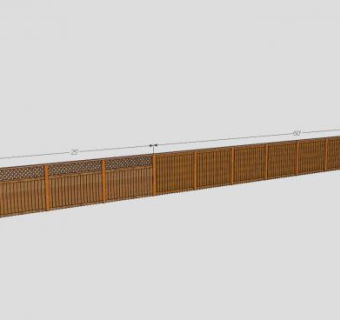 木栅栏板SU模型下载_sketchup草图大师SKP模型