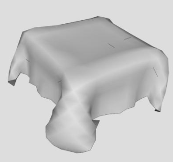 白色台布桌布SU模型下载_sketchup草图大师SKP模型