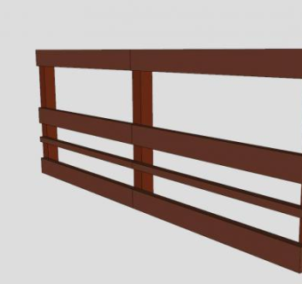 木边墩栏杆SU模型下载_sketchup草图大师SKP模型