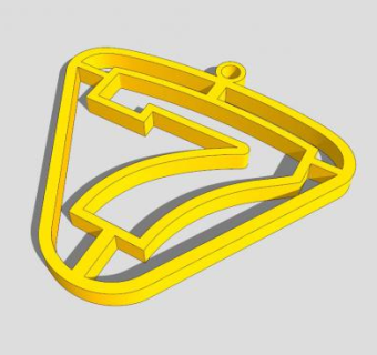 金色七标钥匙链SU模型下载_sketchup草图大师SKP模型