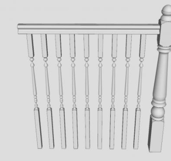 住宅二楼护栏SU模型下载_sketchup草图大师SKP模型