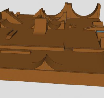木制滑板场SU模型下载_sketchup草图大师SKP模型