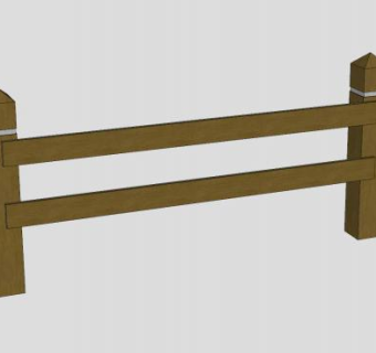 户外木桩围栏SU模型下载_sketchup草图大师SKP模型