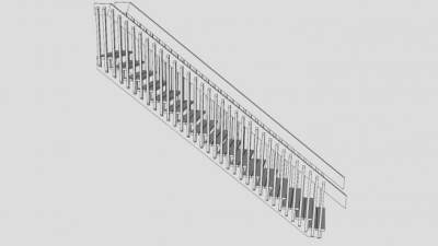 直跑实木楼梯SU模型下载_sketchup草图大师SKP模型