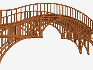 木架拱桥SU模型下载_sketchup草图大师SKP模型
