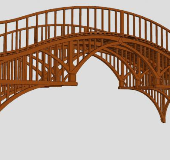 木架拱桥SU模型下载_sketchup草图大师SKP模型