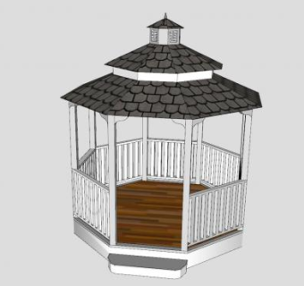 现代凉亭SU模型下载_sketchup草图大师SKP模型