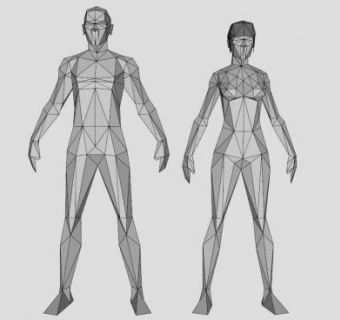 男性女性角色摆件SU模型下载_sketchup草图大师SKP模型