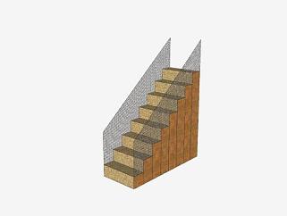 木制钢护栏<em>楼梯</em>SU模型下载_sketchup草图大师SKP模型