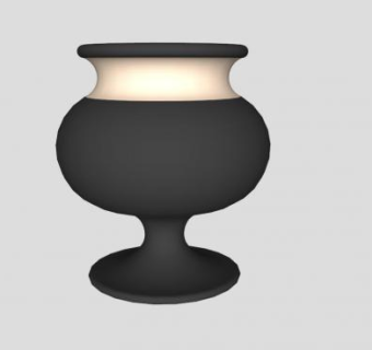 黑色陶瓷花瓶SU模型下载_sketchup草图大师SKP模型