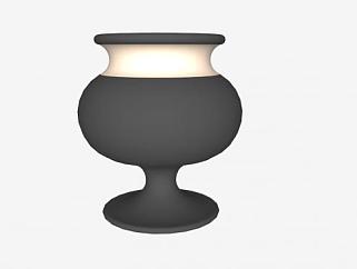 黑色陶瓷花瓶SU模型下载_sketchup草图大师SKP模型