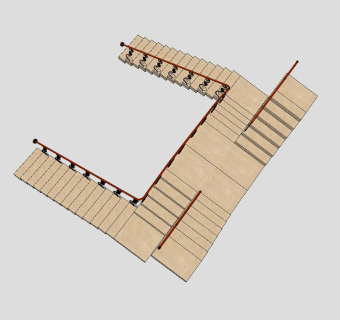 欧式中央楼梯SU模型下载_sketchup草图大师SKP模型