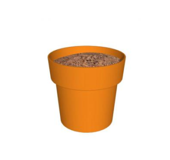 橘色花盆SU模型下载_sketchup草图大师SKP模型