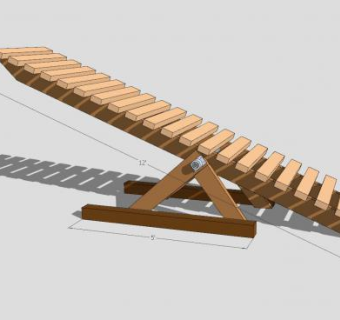 木制跷跷板SU模型下载_sketchup草图大师SKP模型