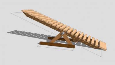 木制跷跷板SU模型下载_sketchup草图大师SKP模型