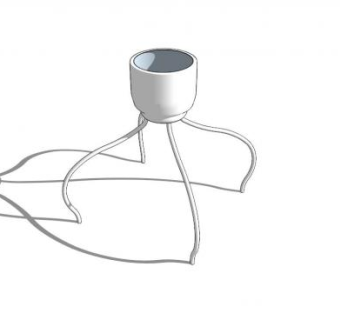 摆件四角花盆SU模型下载_sketchup草图大师SKP模型