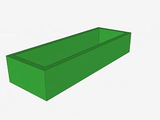 绿色塑料花盆SU模型下载_sketchup草图大师SKP模型